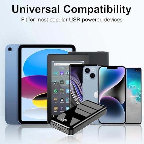 Power Bank 27,000mAh, QC 4.0 USB C 22.5W Fast Charging PD 20W Portable Charger, Mobile Phone Battery Pack 3 Outputs & 2 Inputs High Capacity Compatible for Smartphones thumbnail 5