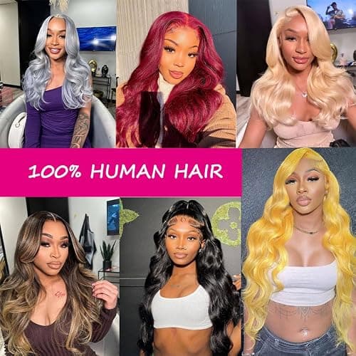 QZOQZO 28 Inch 99j Burgundy Lace Front Wigs Human Hair Red Burgundy Wig 180% Density 13x6 Body Wave Lace Front Wigs Pre Plucked Glueless Lace Front Wigs Human Hair for Women thumbnail 7