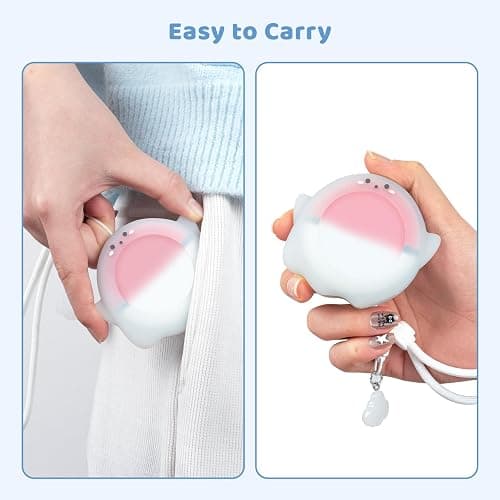 BUBBLELOGUS Cute Protective Case for GO Plus+, Soft Luminous Silicone Cover Shell with Cloud Charms and Adjustable Wrist Strap - White Ghost thumbnail 4
