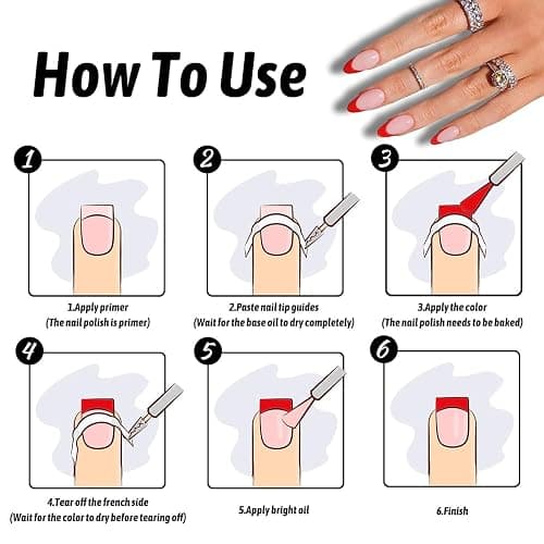 TONOKAILS 60 Sheets 2280 Pieces French Manicure Nail Art Stickers, 3 Designs Self-Adhesive Nail Tips Guides for DIY Decoration Stencil Tools (3 Moon Shape Design, 60 Sheets) thumbnail 2