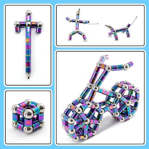 TTzycc Magnetic Pen With 13 Rings - Decompression Magnet Metal Fidget Pen, Creative Toy That Writes, Intellectual Learning and Stress Reduction Gift for Family or Friends thumbnail 3