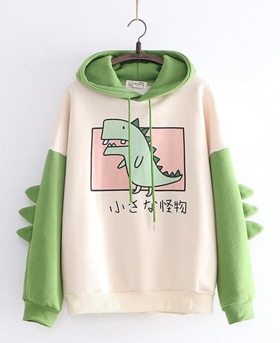 Blamplud Dinosaur Hoodie Cute Kawaii Pullover Hooded Sweatshirt For Womens Teengirls thumbnail 3
