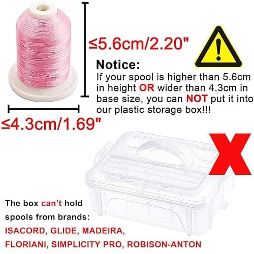 New brothread 3 Layers Stackable Clear Storage Box/Organizer for Holding 60 Spools Home Embroidery & Sewing Thread (Spool Size Requirement: Height≤2.2"/5.6CM; Width≤1.69"/4.3CM) thumbnail 3