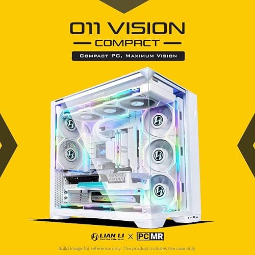 Lian Li O11Vision Compact White-Steel-Tempered Glass ATX Mid Tower Computer Case-Back Connect Support-O11VPW thumbnail 2