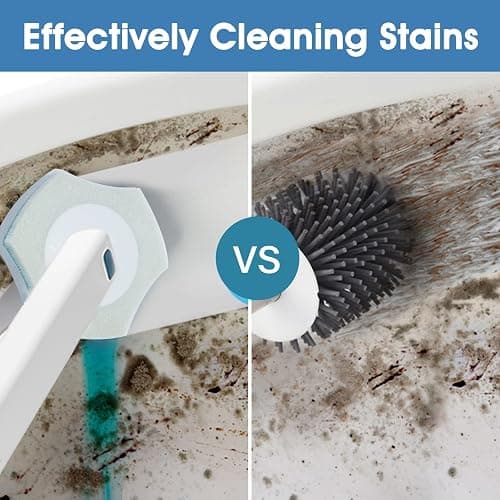 Disposable Toilet Brush with 48 PCS Refills, Disposables Toilets Cleaning System with Handle, Storage Caddy and 48Toilet Bowl Refill Heads for Bathroom Cleaning thumbnail 3