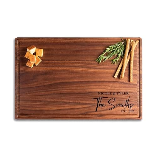 Personalized Cutting Board with Display Stand – Custom Engraved Charcuterie Board, Ideal Gift for Wedding, Housewarming, Bridal Shower, Anniversary, Birthday, Mom & Couples, Valentines Day Gifts - Image 1