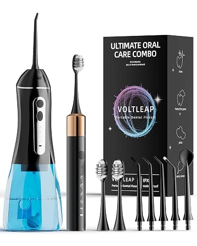Electric Toothbrush with Water Flosser for Teeth, Sonic Electric Toothbrush and Electric Floss for Adults and Kids, Water Dental Picks, Cleaning and Flossing Dental Care, Waterproof - Image 1