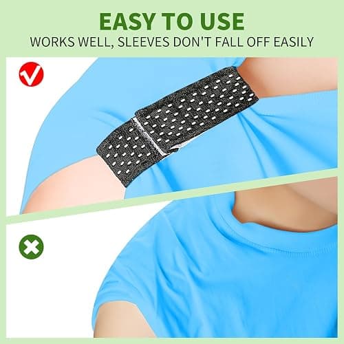 8 Count Softball Sleeve Holders Breathable Mesh Material, Adjustable Straps for Sports Bands, Baseball, Soccer, Sports Shirts - Black, White thumbnail 2