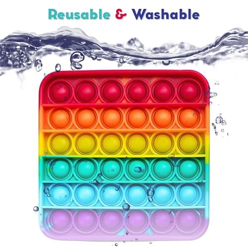 THE FIDGET GAME Popping Mats (4 Pack) - Sensory Toys for Kids with Autism, Stress or Anxiety - Rainbow Popper for Toddlers, Boys, Girls, & Adults thumbnail 4