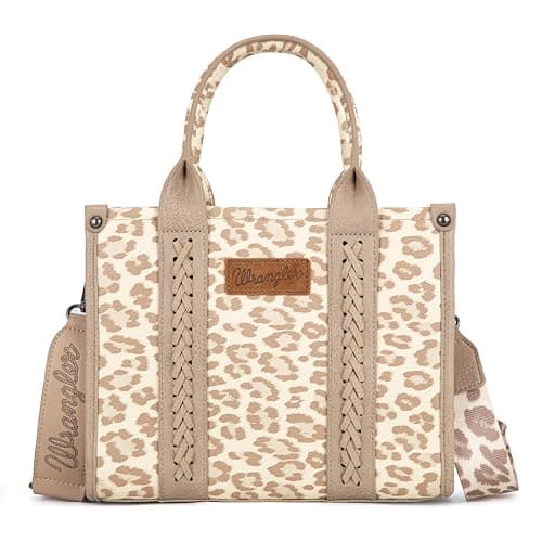 Wrangler Cow Print Tote Bag for Women Western Purse Boho Top Handle Satchel Handbag with Signature Strap - Image 1