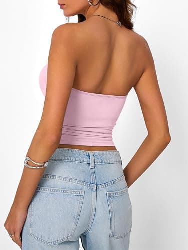Trendy Queen Women's Strapless Bandeau Crop Top thumbnail 5