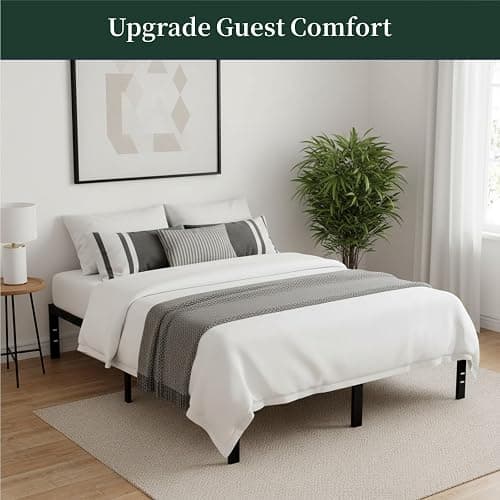Full Size Bed Frame, 14 Inch Metal Platform Bed Frames with Heavy Duty Steel Slat Support, No Box Spring Needed, Easy Assembly, Under Bed Storage thumbnail 4