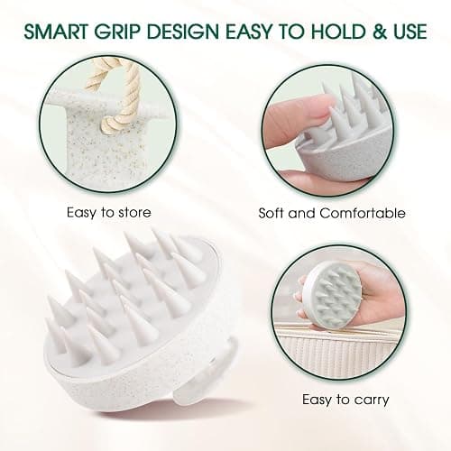 Hotosu Scalp Massager Brush for Hair Growth – Silicone Scalp Scrubber & Scalp Exfoliator – Manual Scalp Massager Brush for Wet or Dry Use – Hair Massager Scalp Shampoo Brush Tool (Green) thumbnail 3