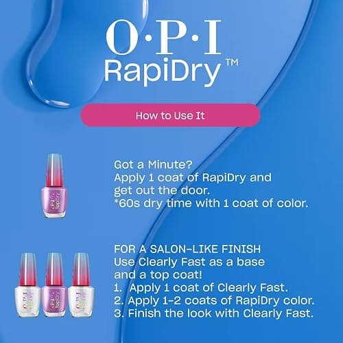 OPI RapiDry Quick Dry Nail Polish Colors | Opaque, Crème, & Shimmer Winter Shades | Smudge Proof, and Fast Drying in 60 Seconds | Vegan Formula | Snow Time to Waste | Holiday 2025 thumbnail 5