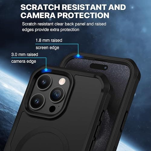CENHUFO Magnetic Privacy for iPhone 16 Pro Max Case [Compatible with Magsafe] Full Body Phone Case Built-in 9H Tempered Glass Privacy Screen Protector Camera Lens Protector, Shockproof Cover -Black thumbnail 7