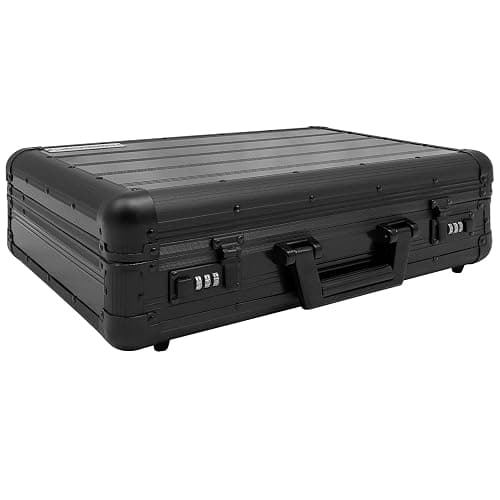 anndora Aktenkoffer Alu schwarz Attaché Koffer DIN A4 | Mit Zahlenschloss, Abschließbar, abwaschbar thumbnail 3
