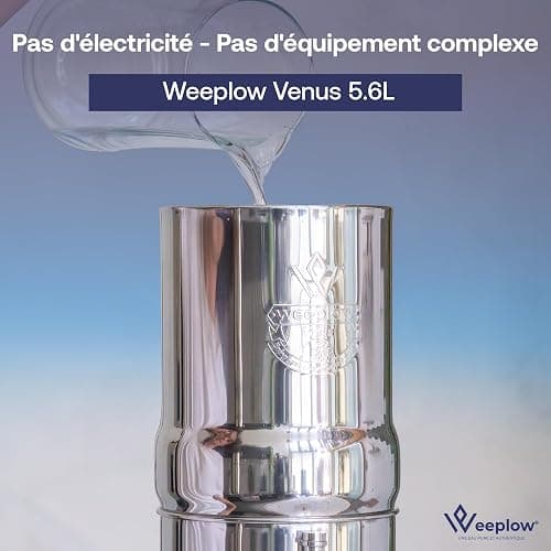Weeplow® Venus ECO - Système de Filtration d'Eau par Gravité 5.6L Litres AISI 304 avec 2 Eléments de Purification O'Pure 2 Et Robinet 100% Inox (Inox, 5.6L ECO) thumbnail 3