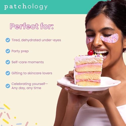 Patchology Eye Want Cake Hydrating & Smoothing Eye Patches – Under Eye Masks for Puffy Eyes, Dark Circles, and Fine Lines – Birthday Cake Inspired Self-Care Essentials, 5-Pack thumbnail 4