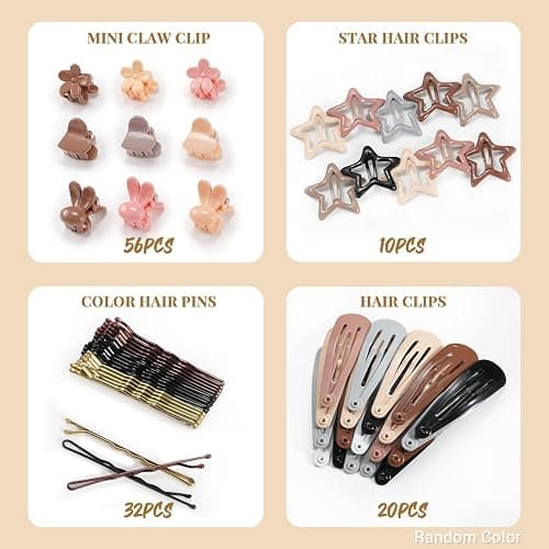 IKOCO 822PCS Hair Accessories for Girls, Elastic Hair Ties with Neutral Color Clips and Tools thumbnail 5