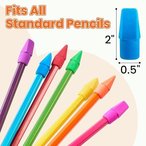 Sooez 120 Pack Pencil Top Erasers, Cap Pencil Eraser Toppers, Studying Supplies for Teachers Classroom Must Haves Pencil Erasers, 7 Colors thumbnail 3