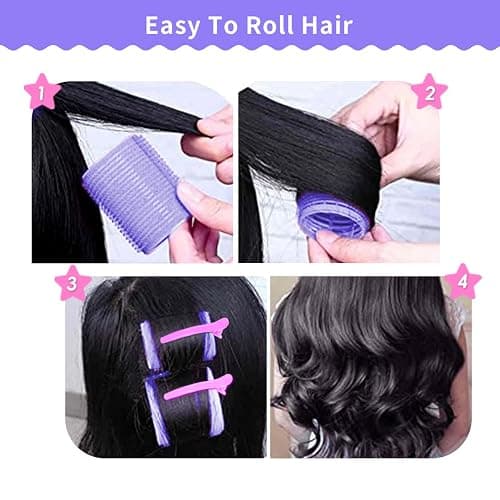 my novel things Hair Rollers Large Small 50PCS Set, 36PC Large Medium Small Hair Rollers for Volume Curlers with 12PC Clips 1 Tail Comb and 1 Folding Brush Comb for Short Medium Blowout Look Long Hair thumbnail 7