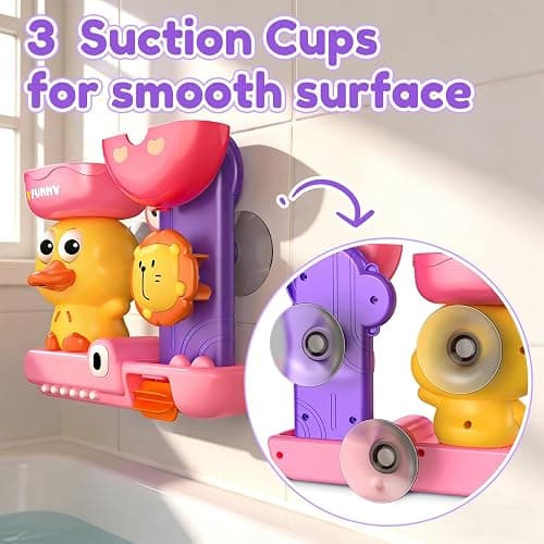 Bath Toys for Kids Ages 1-3: Toddler Bath Toys for 1 2 3 Year Old Girl Gifts - Pink Bathtub Toy for Toddlers 2-4 - Baby Girl Gifts 12+ Months thumbnail 4