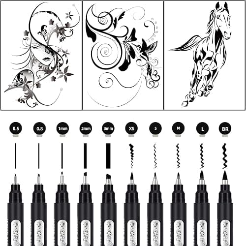PANDAFLY Calligraphy Pen, 10 Size Calligraphy Pens for Writing, Brush Pens Calligraphy Set for Beginners, Hand Lettering Pen for Art Drawing, Sketching, Scrapbooking thumbnail 4