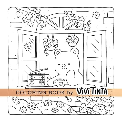 Fuzzy Hygge: Cute and Cozy Coloring Book for Adults & Teens Featuring Adorable Animals Characters for Stress Relief (Fuzzy Friends Coloring) thumbnail 8
