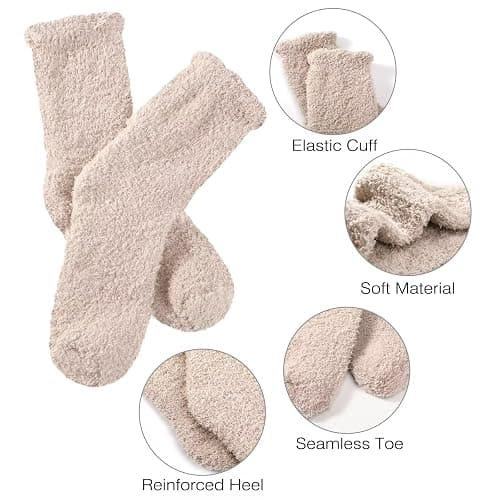 Fullogo Fuzzy Socks for Women, Winter Warm & Cozy Fluffy Socks Womens Ultra Soft Sleeping Slipper Sock for Women Gifts thumbnail 5