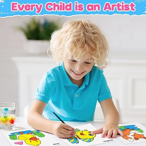 ZIZZ Paint with Water Coloring Books for Toddlers, 3PCS Watercolor Painting Set for Kids Ages 3-8, No-Mess Arts and Crafts for Kids, Art Supplies Craft Kits, Easter Basket Stuffers Gifts for Girls Boy thumbnail 2