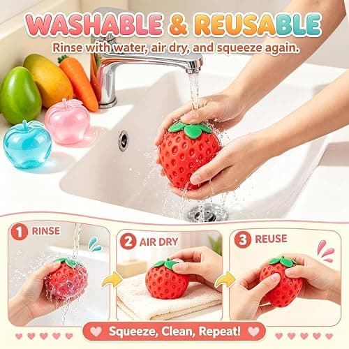 9 Pcs Squishy Fun Box Squishies Sets, Mystery Packs Sensory Toys | Mango Peanut Strawberry Apple Carrot Corn Squeeze Stress Ball Relief Hand Relax Desk Decor Party Favor Gifts for Adult thumbnail 3