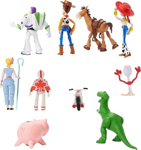 Mattel Disney and Pixar Toy Story Storytellers Figure Pack, 9 Figures & Vehicle, Woody Buzz Rex Forky Bo Peep Duke Caboom & Toy Motorcycle, Carnival Crew thumbnail 4