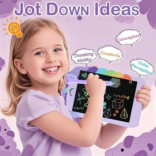 Unicorn Toys LCD Writing Tablet for Girls Kids,Colorful Toddler Drawing Tablet for Educational Baby Girl, Doodle Board Pad Toy for 3 4 5 6-12 Years Old Kid Birthday Party School, 8.5 Inch Purple thumbnail 3