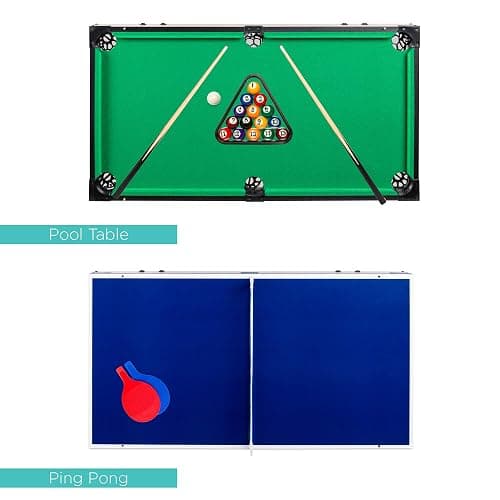 Best Choice Products 4-in-1 Multi Game Table, Childrens Combination Arcade Set for Home, Play Room, Rec Room w/Pool Billiards, Air Hockey, Foosball and Table Tennis thumbnail 5