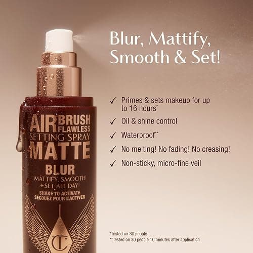 Charlotte Tilbury Airbrush Flawless Matte Setting Spray – Ulta-Fine Mist to Prime & Set Makeup Up to 16Hr – Oil and Shine Control with Blurring Matte Finish, Humidity & Waterproof thumbnail 2