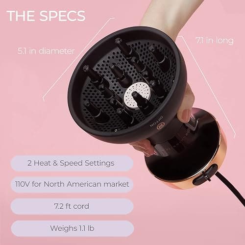 Bellissima Diffon Hair Diffuser and Ceramic Curly Hair Dryer - DF1 5000 - Lightweight and Compact thumbnail 4