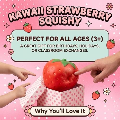 Strawberry Squishy, Realistic Strawberry Ball Relieve Stress and Anxiety,Party Favor Slow Rise Pressure Release Toy Desktop Decoration thumbnail 6