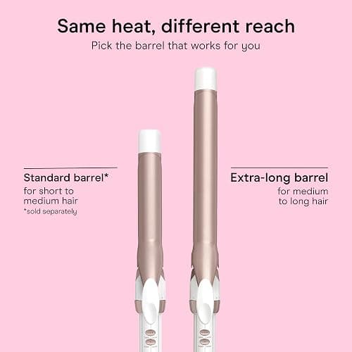 Conair Extra Long Curling Iron, Double Ceramic, 1", White/Rose Gold | Extra-long 7.5" hair curler and hair waver for every hair type with 30 heat settings, built-in heat protection, and auto-off thumbnail 8