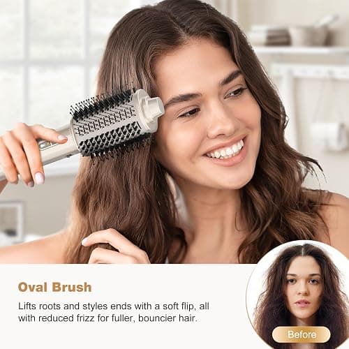 7MAGIC 7-in-1 Hot Air Styler, Hair Styler Dryer Brush with Auto-Wrap Curlers, High-Speed Hair Dryer for Fast Drying, Volumizing & Straightening, Travel Case Included, Champagne Gold thumbnail 6