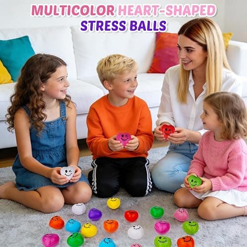 SHQDD Stress Balls, 100PCS Heart Stress Balls for Adults & Kids, Mini Foam Ball Stress Relief Toys, Fidget Anxiety & Anger Relief at Work/School/Home, Employee Benefits, Student Prizes, Party Favors thumbnail 7