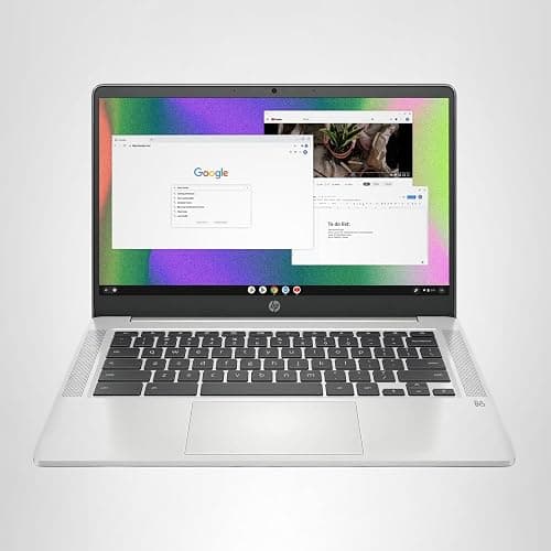 HP Chromebook 14 Laptop, Intel Celeron N4120, 4 GB RAM, 64 GB eMMC, 14" HD Display, Chrome OS, Thin Design, 4K Graphics, Long Battery Life, Ash Gray Keyboard (14a-na0226nr, 2022, Mineral Silver) thumbnail 9
