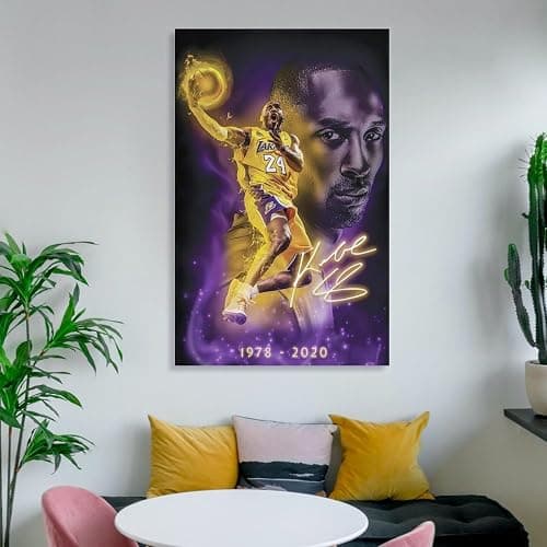 BIAOHAN Kobe Bryant Inspirational Poster Unframed 12" x 18" Canvas Wall Art, Basketball Star Player Sports Painting Decor, Motivational Artwork Room Home Office Gym Dormitory Wall Decor thumbnail 6