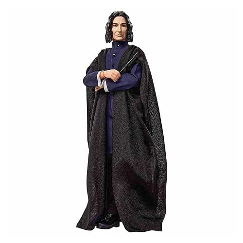 Mattel Harry Potter Collectible Severus Snape Doll (~12-inch) Wearing Black Coat Jacket and Wizard Robes, with Wand, Gift for 6 Year Olds and Up thumbnail 3