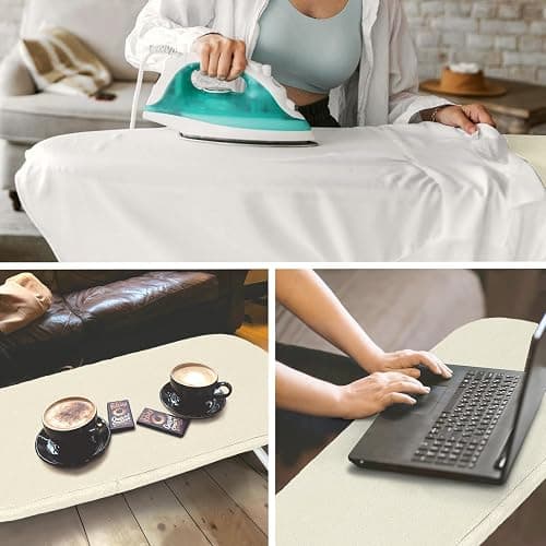 Metal Small Ironing Board Tabletop 31x12, RAINHOL Foldable Mini Iron Board | Countertop design with Cotton Cover and Pad, Portable and Compact for Travel, Dorms and Small Space thumbnail 7