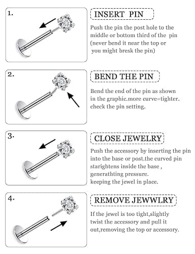 Lsnevsie 14K Gold Filled 20G 18G 16G Threadless Flat Back Earrings Studs Surgical Stainless Steel Push In Nose Rings Studs Tragus Forward Helix Conch Cartilage Earrings Piercing Jewelry For Women Men thumbnail 3