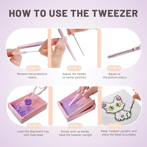 Kculswin 2.6mm Fuse Bead Single Needle Tweezer & Aligner Tray Kit, Efficient Iron Bead Sorting Tools with Effortless Beads Recovery for Experienced Enthusiasts (for Adult) thumbnail 8