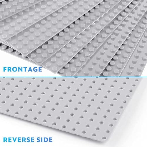 Pokiiulk Classic Baseplates Building Plates-Pack of 10 Large 10" x 10" Building Bricks Compatible with All Major Brands,Perfect STEM Gift for Builders Age 3+,Grey thumbnail 6