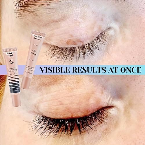 Lomansa Lash Color Kit Instant Black Eyelash Color 8ml Easy to Use with Natural Results for Beginner Salon Beauty thumbnail 2