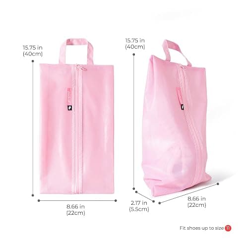 pack all Shoe Bag for Travel, Water-Resistant Shoe Pouch for Gym, Odor-Resistant Soccer Cleats Bag for Sport (Pink, 1-Pack) thumbnail 5