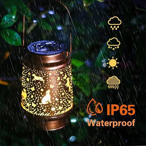 Dog Solar Lanterns Outdoor Waterproof Hanging Solar Lights Dog Gifts for Women Men Metal Decorative LED Lanterns for Yard, Patio, Lawn, Tabletop, Pathway, Landscape, Garden Decor, Dog Lovers Gifts thumbnail 5